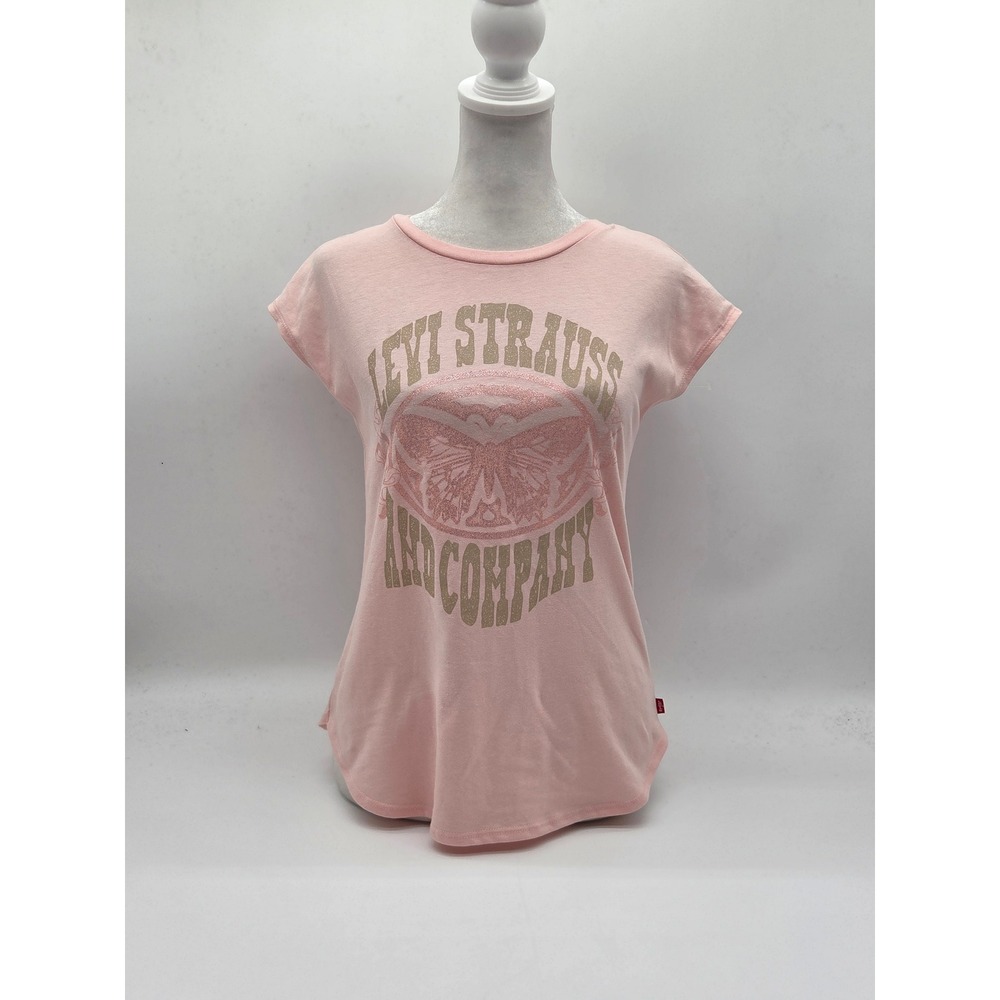 Levi's Girls 12-13 Yrs Pink Graphic Tee Short Sleeve 101-889